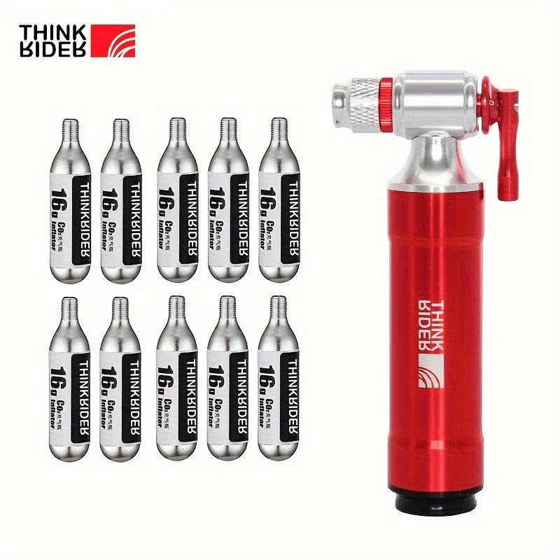 ThinkRider Mini CO2 Bike Pump Inflator with Presta and Schrader Adapter