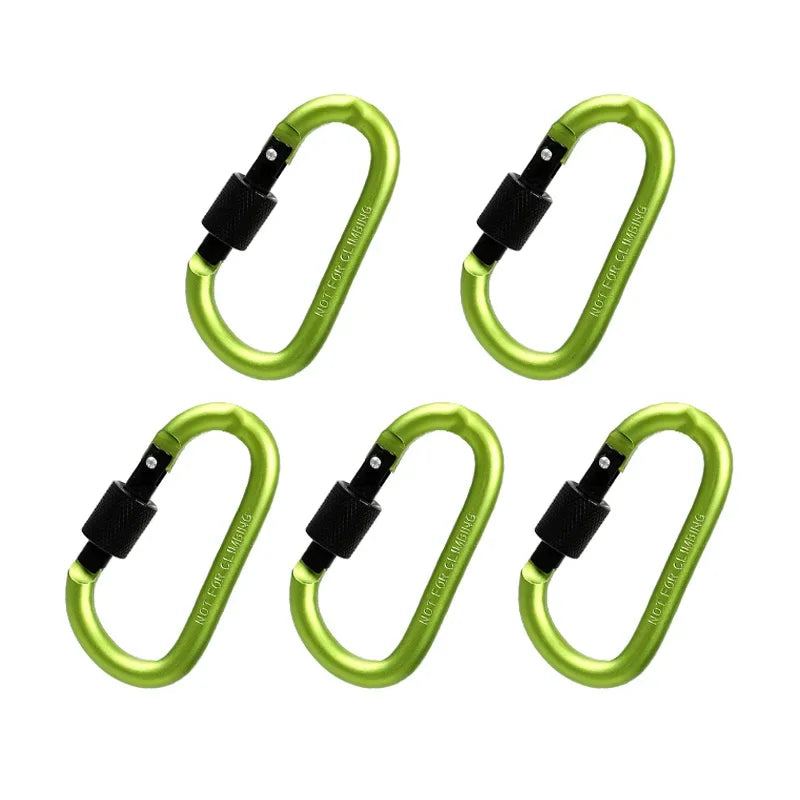 5PCS Aluminum Carabiner Clip Set for Camping, Hiking, and Keychains