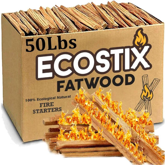 Natural Fatwood Fire Starter Sticks 50LB Bulk Pack