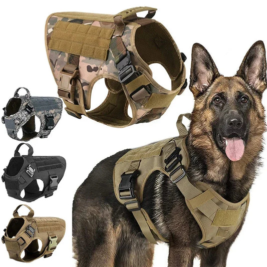 Military Dog Harness and Leash Set for Training and Walking