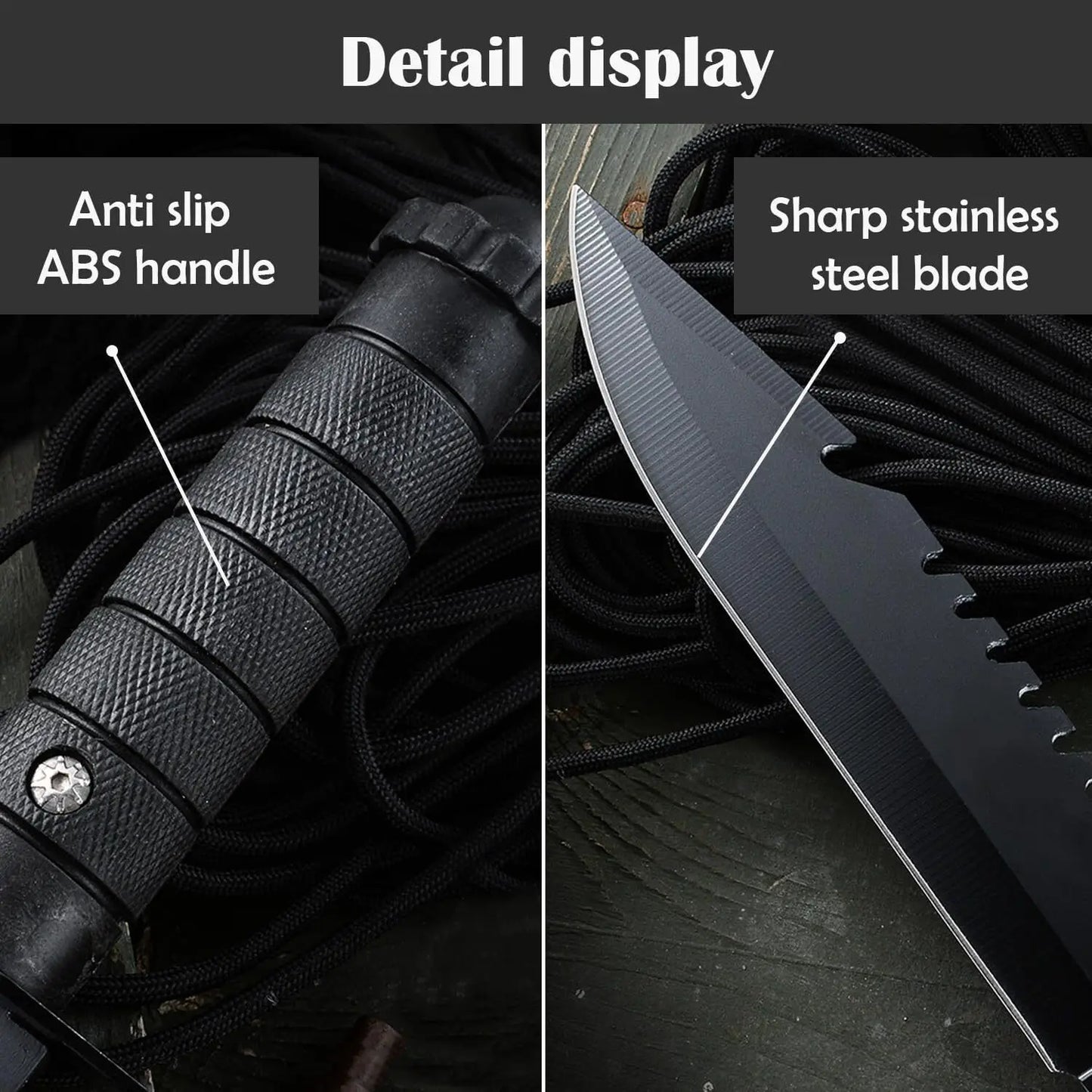 Fixed Blade Survival Knife for Camping and Outdoor Use