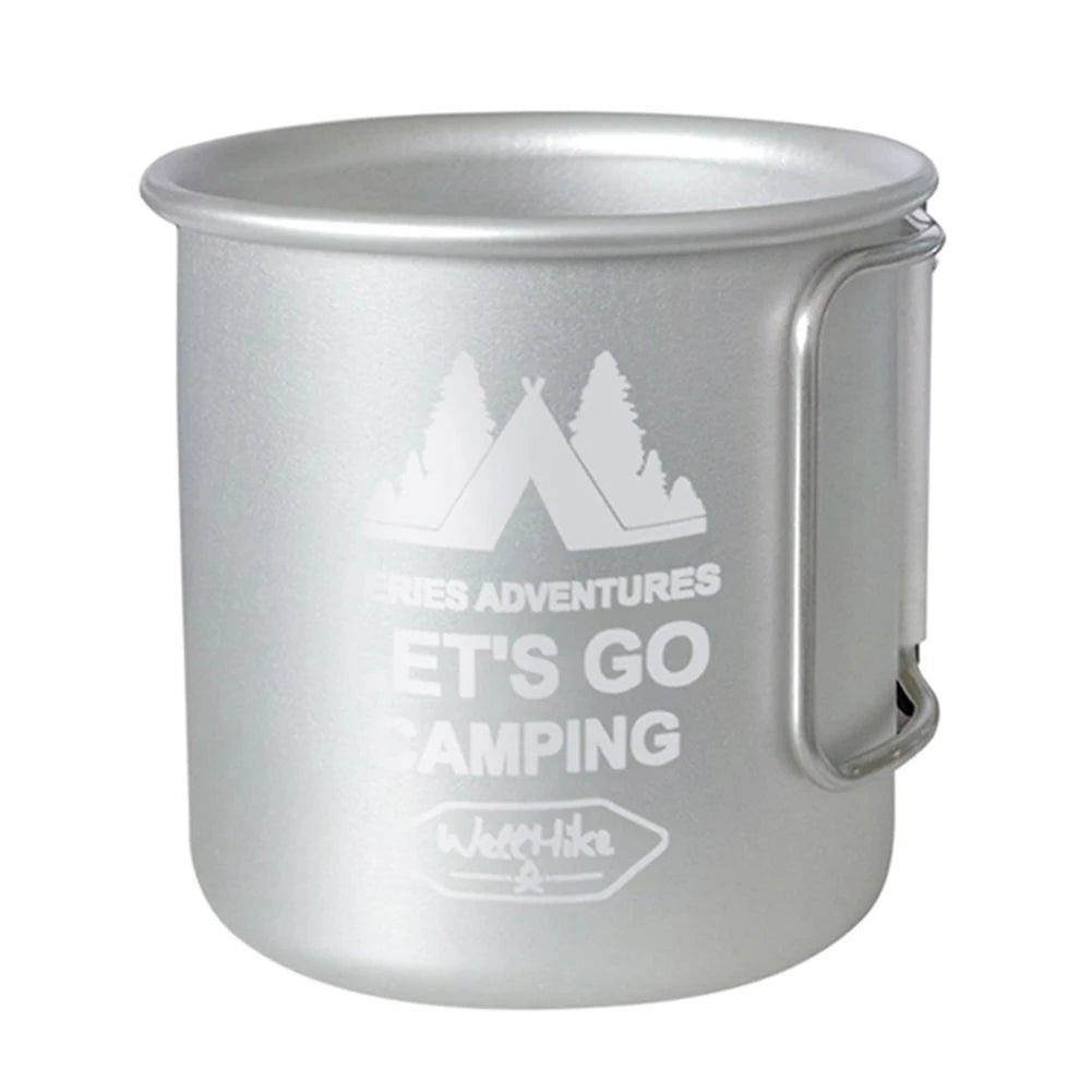 Aluminum Camping Mug with Foldable Handle 300ml Outdoor Hiking Cup