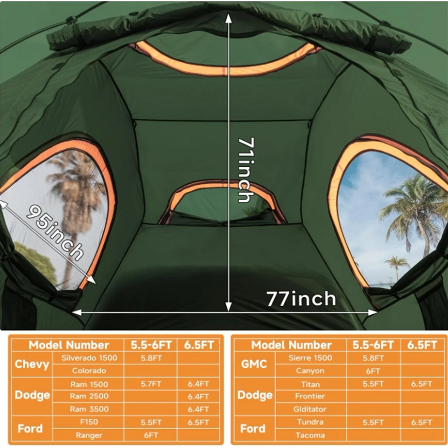 Waterproof Truck Bed Tent for 2 Person Camping