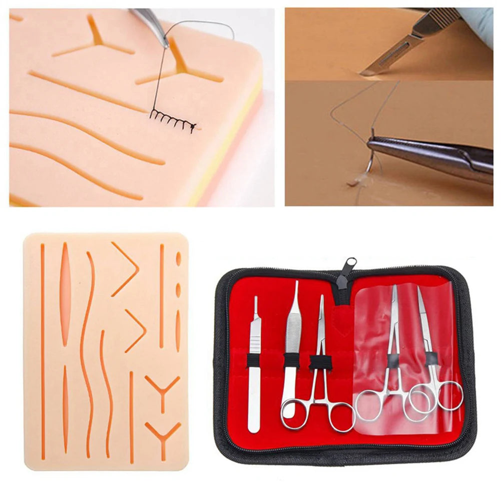 Medical Suture Practice Kit with Simulated Skin and Surgical Training Tools