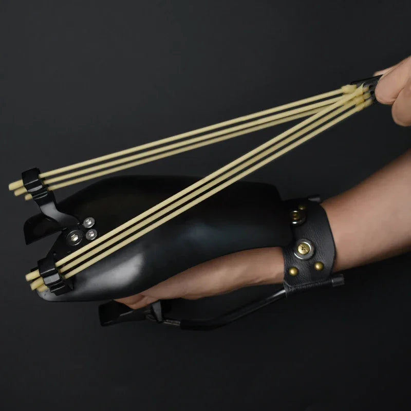 Professional High Power Metal Hunting Slingshot with Hand Guard Black and Gold