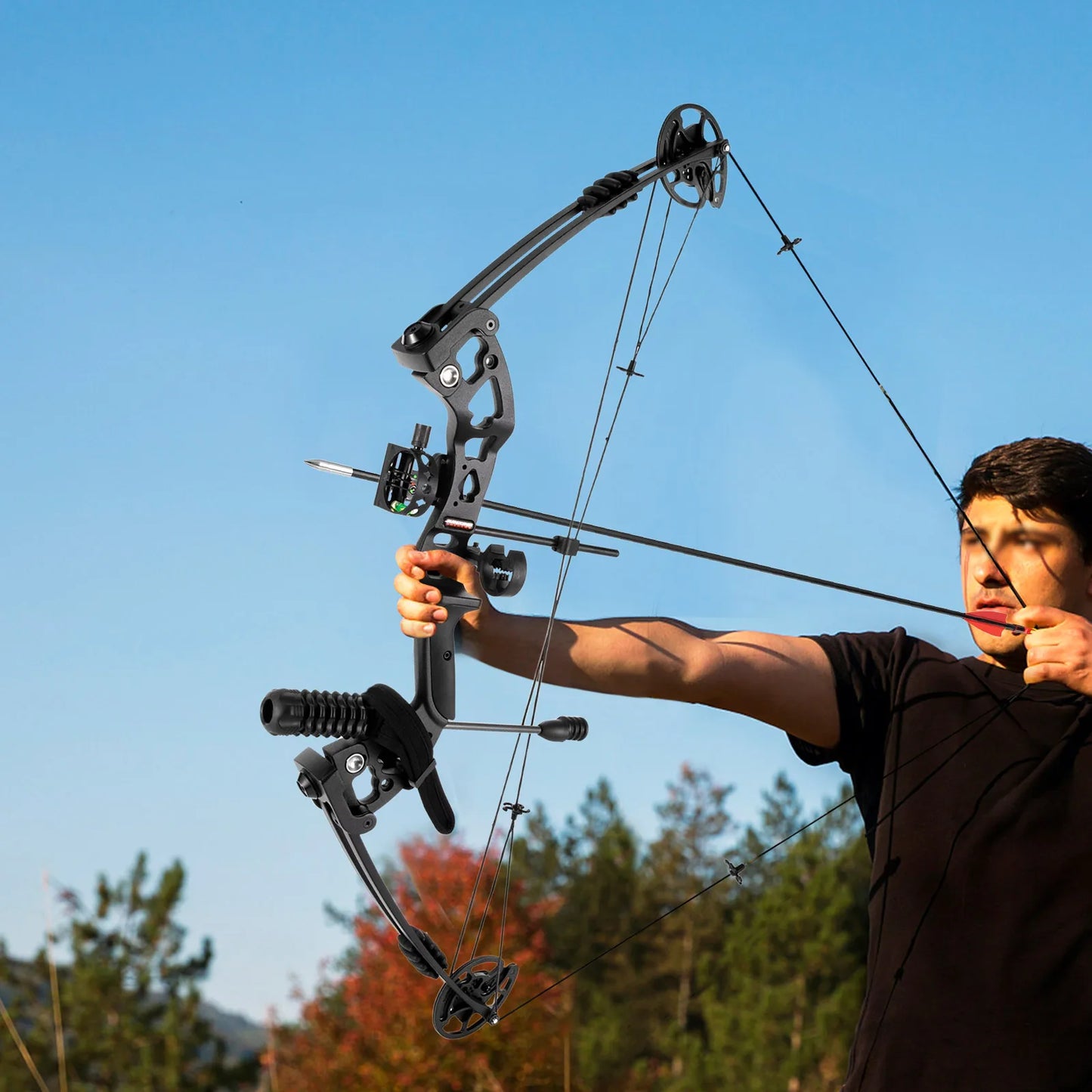 Compound Bow Recurve Bow w/ 12x Arrows Set Right Hand archery tool for Hunting, Training, or outdoor competition