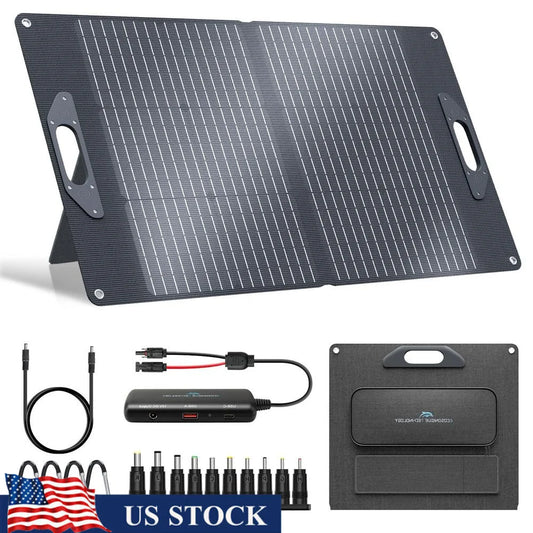 Adjustable 100W Foldable Solar Panel Charger with MC4 DC USB Ports