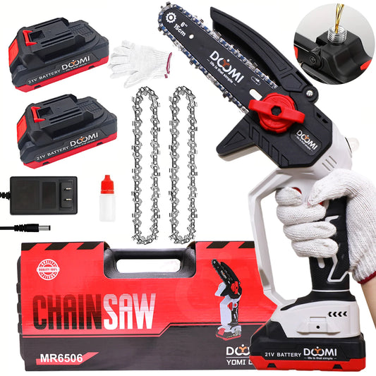 6 Inch Cordless Brushless Electric Chainsaw with 2 Batteries