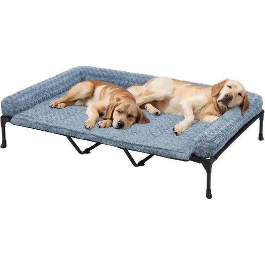 Cooling Elevated Dog Bed + Removable Deluxe Plush Pillow Cushion