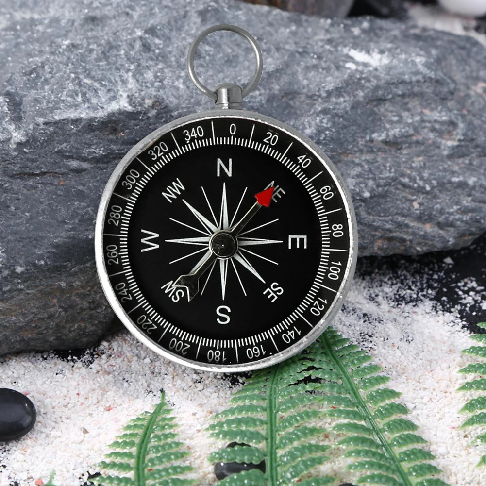 Outdoor Aluminum Alloy Navigation Compass Keychain for Camping and Hiking