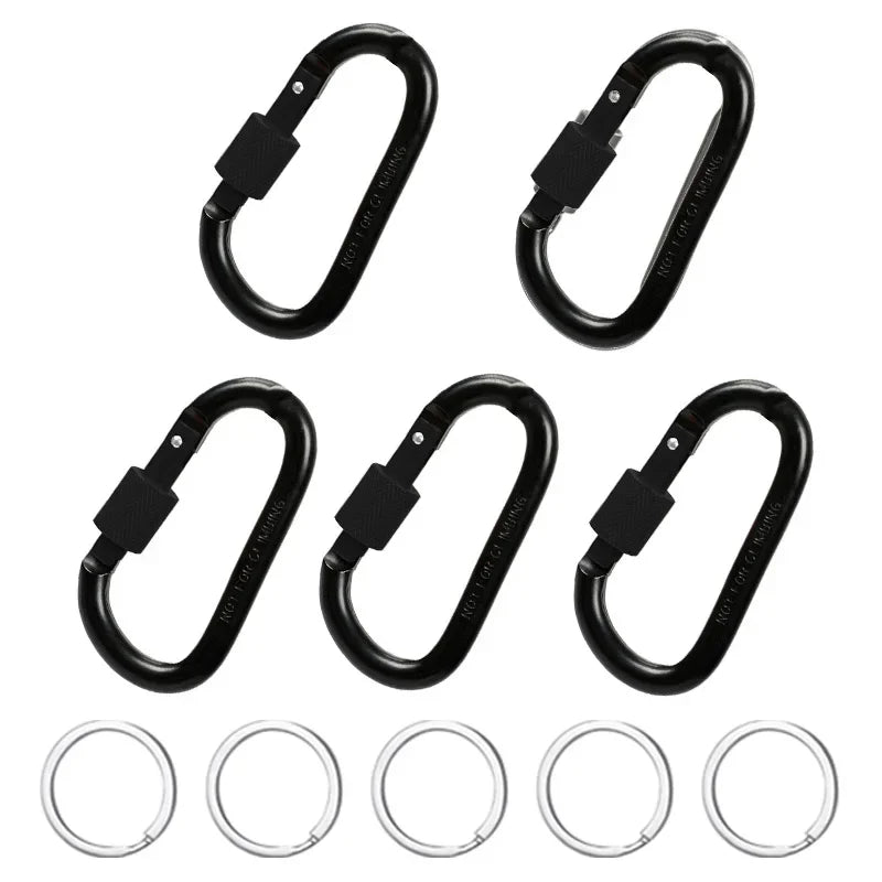 5PCS Aluminum Carabiner Clip Set for Camping, Hiking, and Keychains