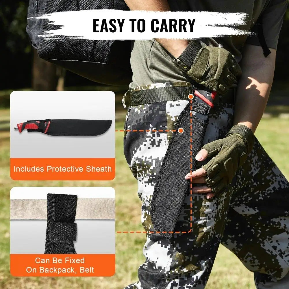 Camping Hatchet Machete Knife Set with Sheath Flashlight and Paracord/Survival Gear
