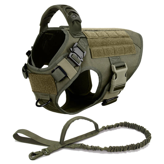 Military Dog Harness Leash Set for Large Dogs