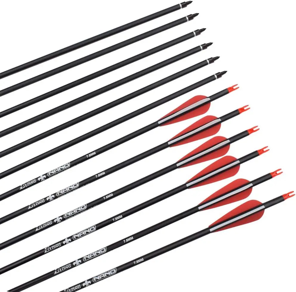 Carbon Hunting Arrows for Compound Bows 26 to 30 Inch Pack of 6 or 12