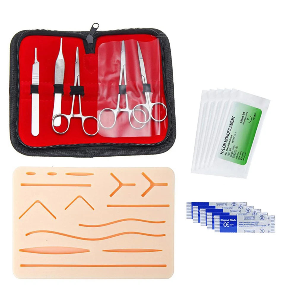 Medical Suture Practice Kit with Simulated Skin and Surgical Training Tools