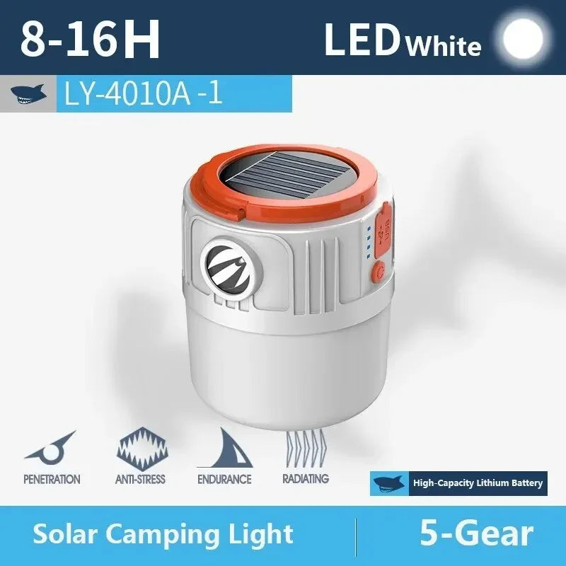 Solar Camping Lantern Power Bank with Remote Control Rechargeable Tent Light