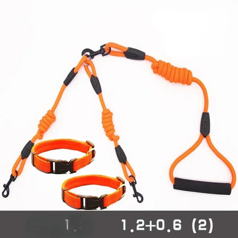 Double Dog Leash Coupler for Small Pets Nylon Twin Lead