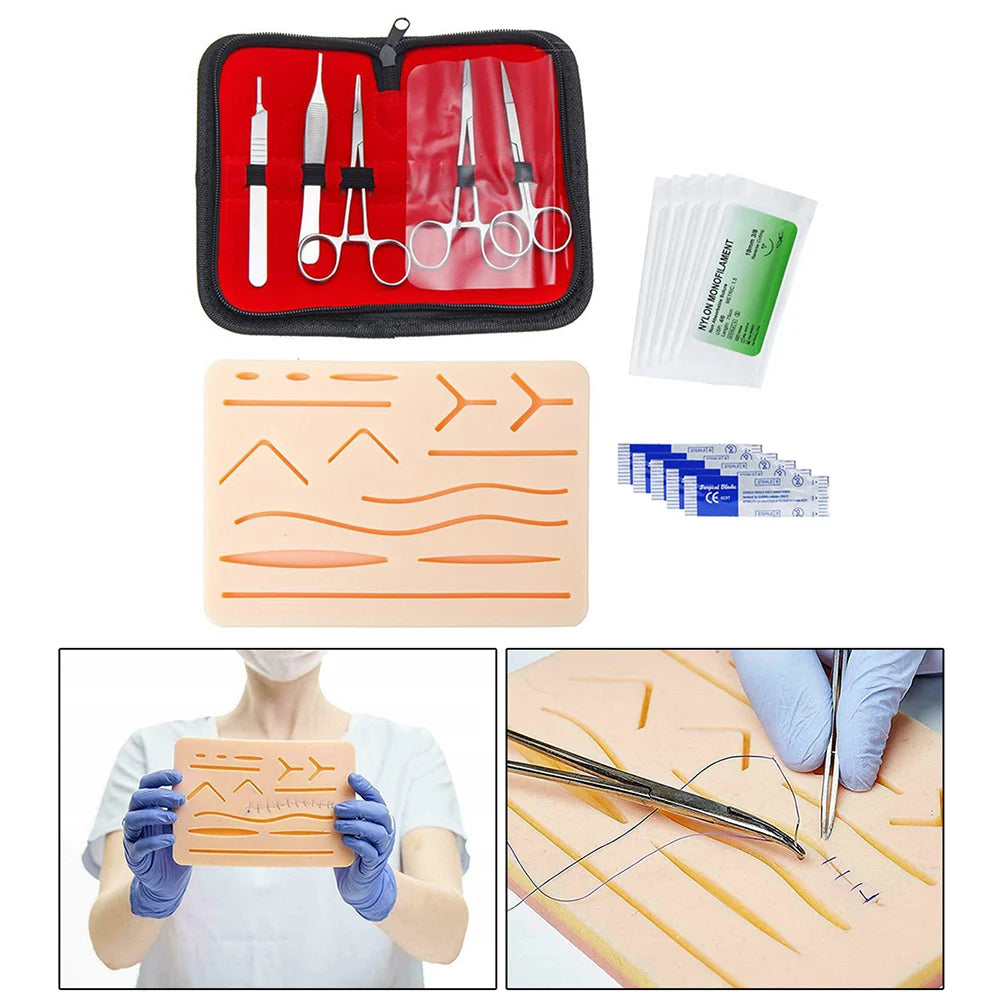 Medical Suture Practice Kit with Simulated Skin and Surgical Training Tools