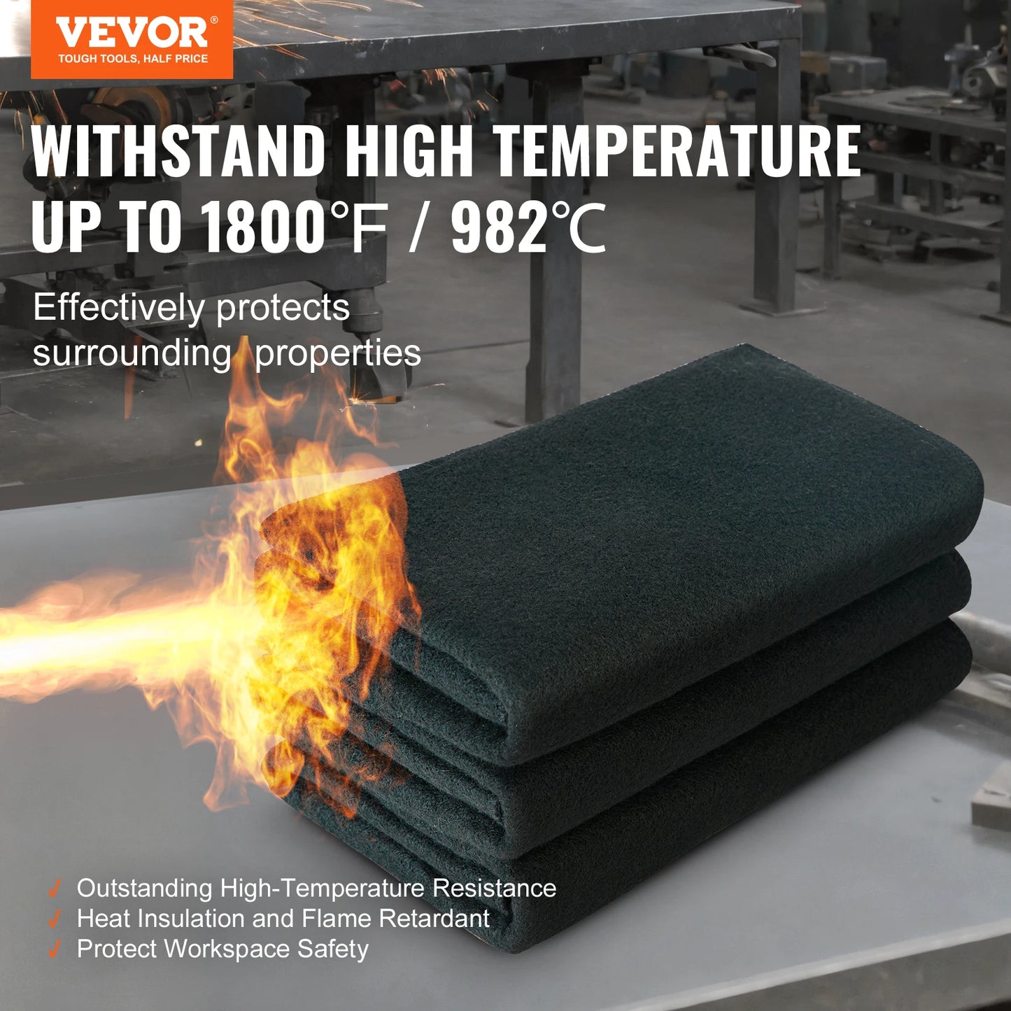 Carbon Felt Welding Blanket Set Heat Resistant 6 Pieces