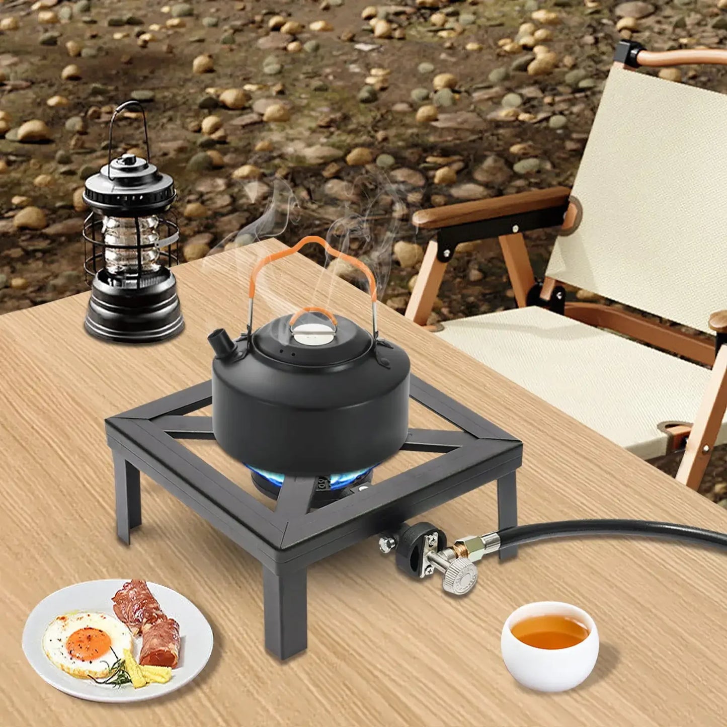 Portable Outdoor Propane Camping Stove with Adjustable 20PSI Regulator 8000W