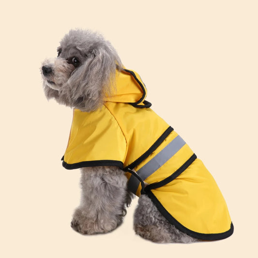 Large Dog Waterproof Adjustable Raincoat with Reflective Strips