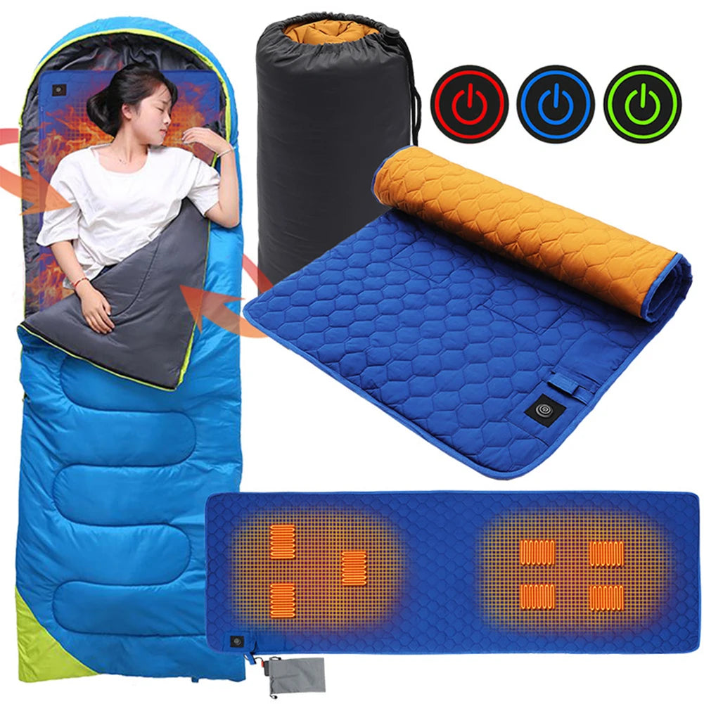 USB Heated Sleeping Mat Foldable Camping Warm Pad