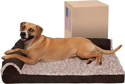 Cooling Gel Dog Bed with Removable Bolsters & Washable Cover for Medium & Large Dogs