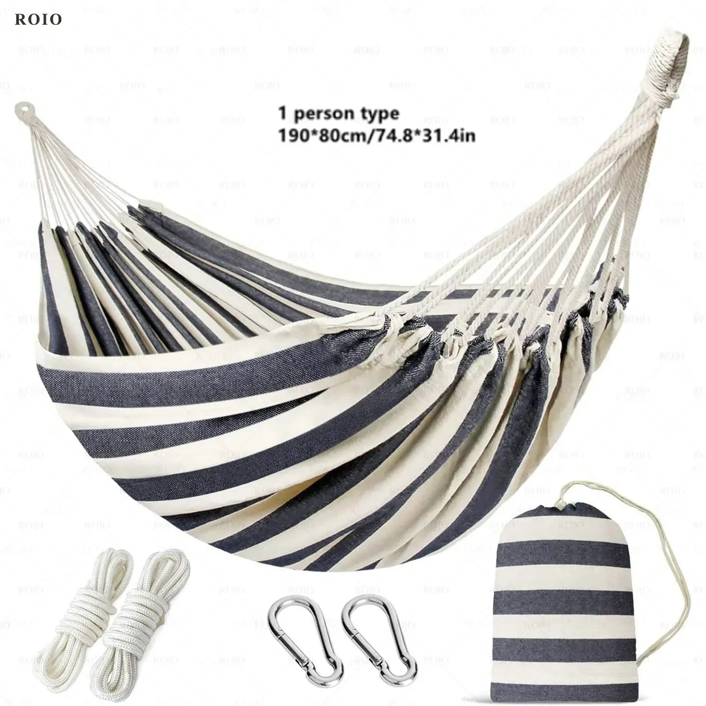 Durable Canvas Camping Hammock Single & Double with Travel Bag