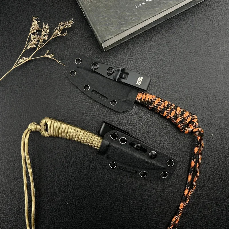 Fixed Blade Survival Knife with Nylon Rope Handle