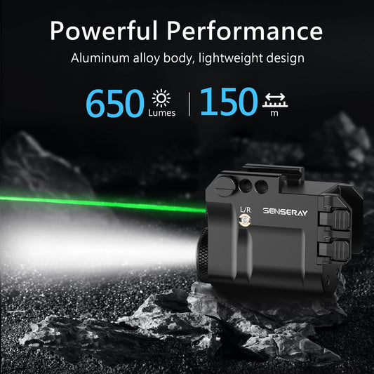 Rechargeable Gun Light with Green Laser and Strobe