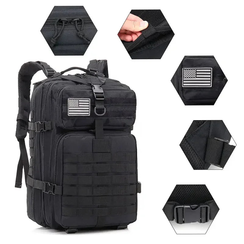 50L Military Backpack MOLLE Hiking Hunting Rucksack