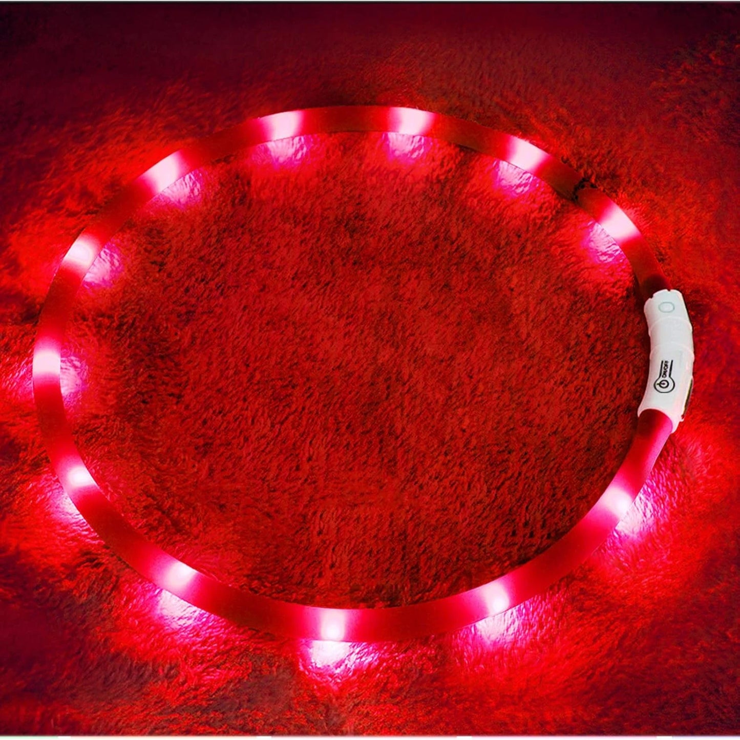 USB Rechargeable LED Dog Collar with 3 Light Modes