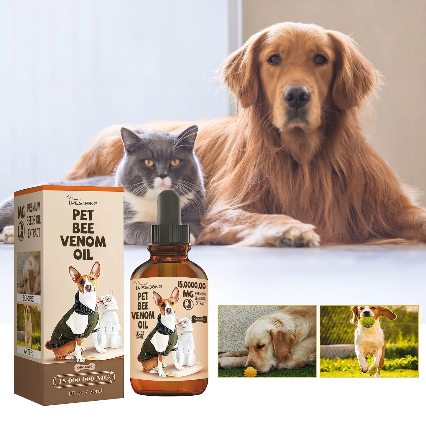 Pet Joint Care Bee Venom Water for Dogs and Cats