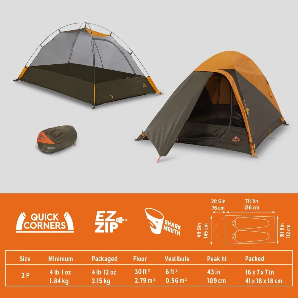Large Terrace 2 or 4 Person Backpacking Tent with Vestibule 3 Season Aluminum Frame