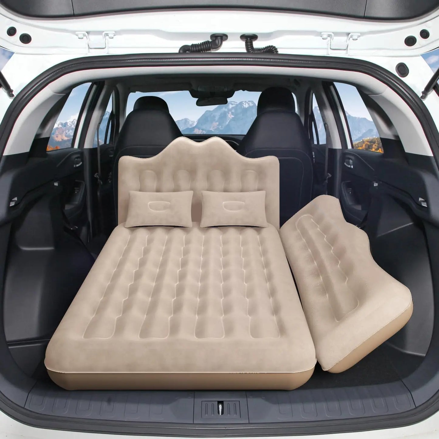 Inflatable SUV and Truck Air Mattress with 2 Pillows