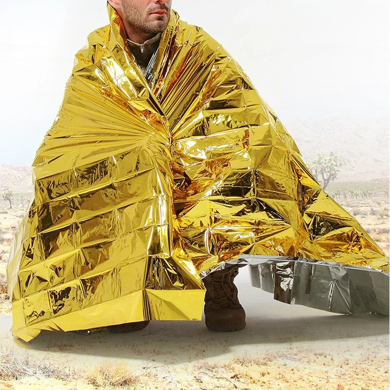 Emergency Thermal Blanket Waterproof Windproof for Camping & Survival