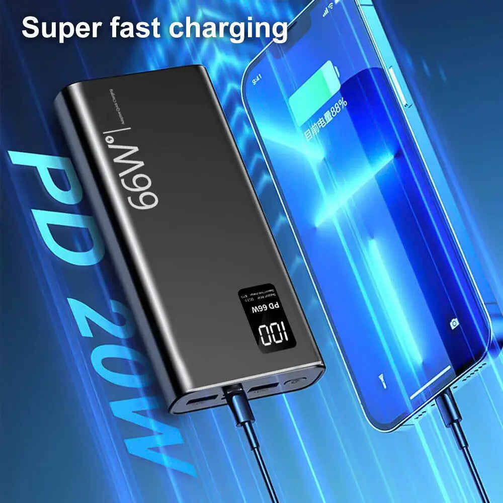 66W Fast Charging Power Bank 20000mAh with USB Quick Charge
