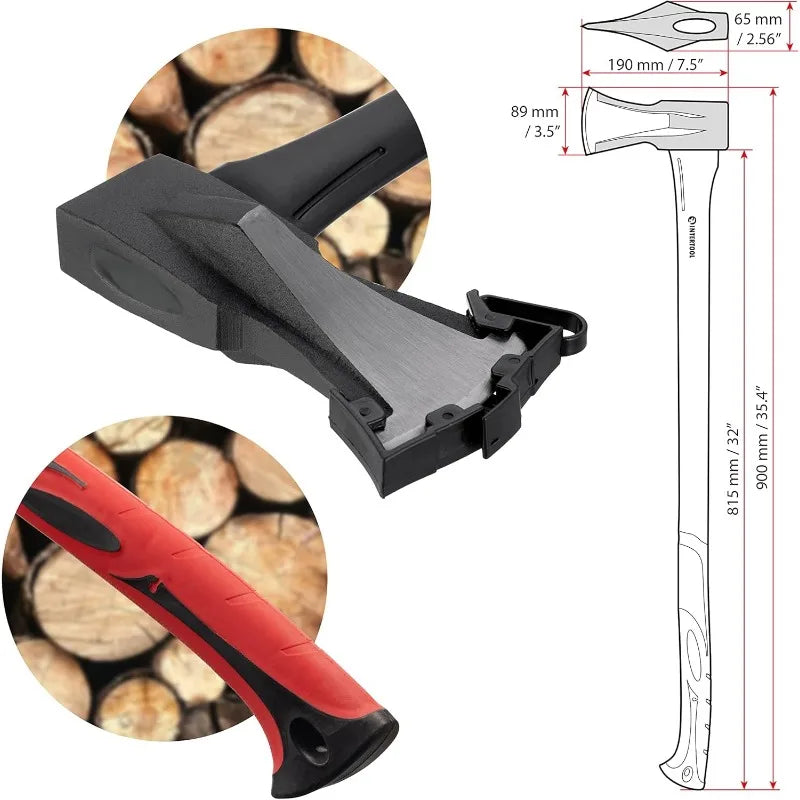 36 Inch Wood Splitting Axe with Fiberglass Handle