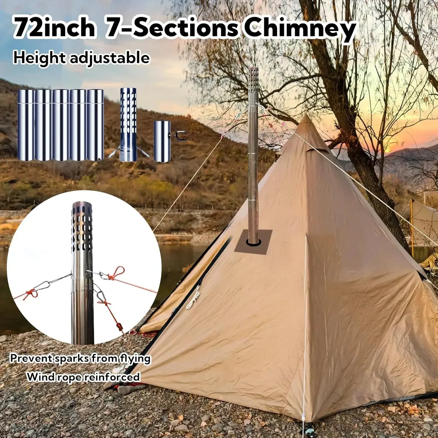 Portable Wood Burning Stove for Tent Heating and Cooking