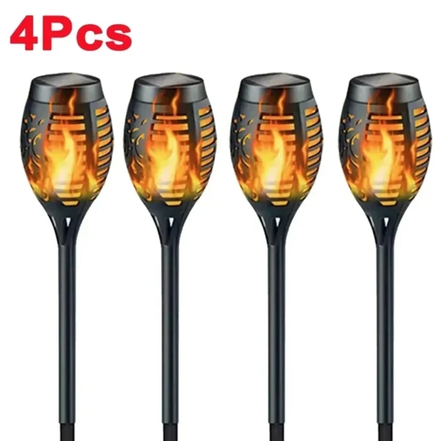 1, 2 or 4 Outdoor Waterproof Solar Torch Lights LED Flickering Flame Lamps