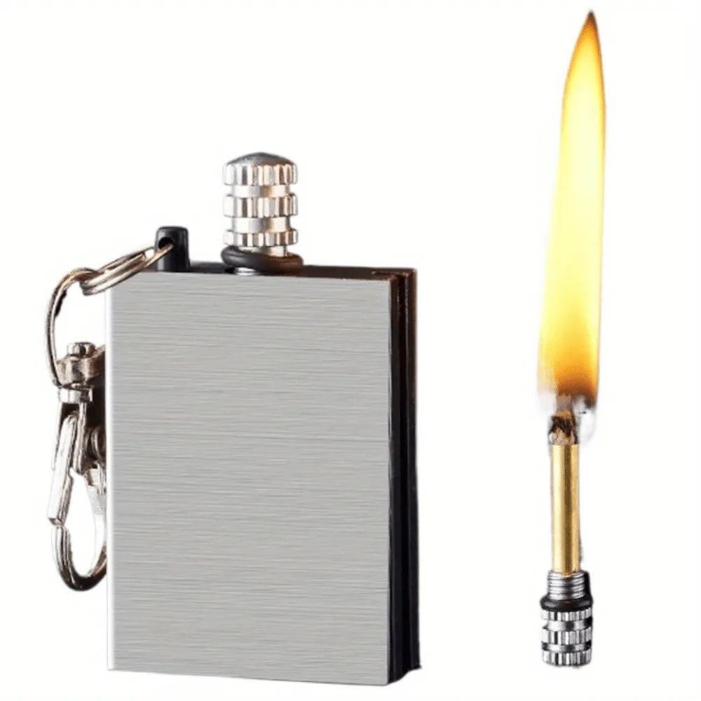 12 Pieces Metal Permanent Match Fire Starter Keychain Set
