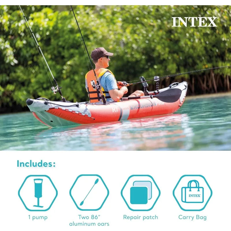 Inflatable Single Seat Kayak Set with Pump and Paddle
