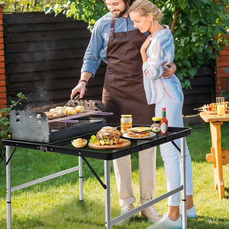 3ft x 2ft Portable Folding Camping Table with Adjustable Height
