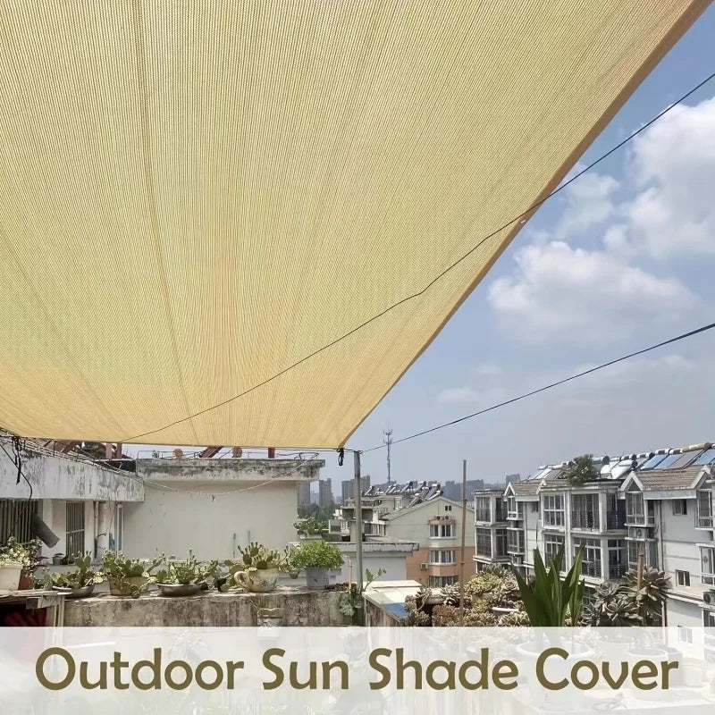 Beige HDPE Privacy Sunshade Net with 90 Percent UV Block