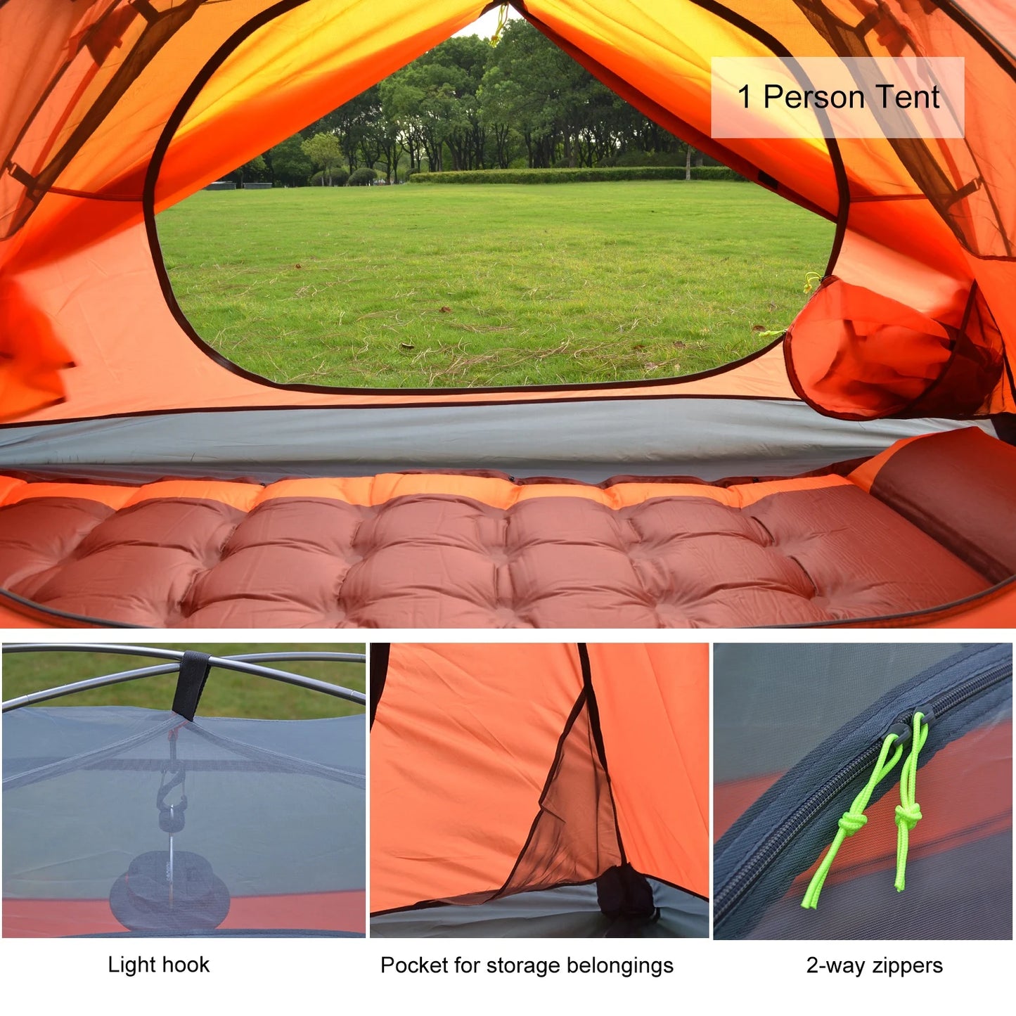 Desert Fox 1-Person Lightweight Hiking Tent for Camping, Biking, and Climbing