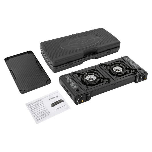 Portable Double Burner Camping Stove Kit