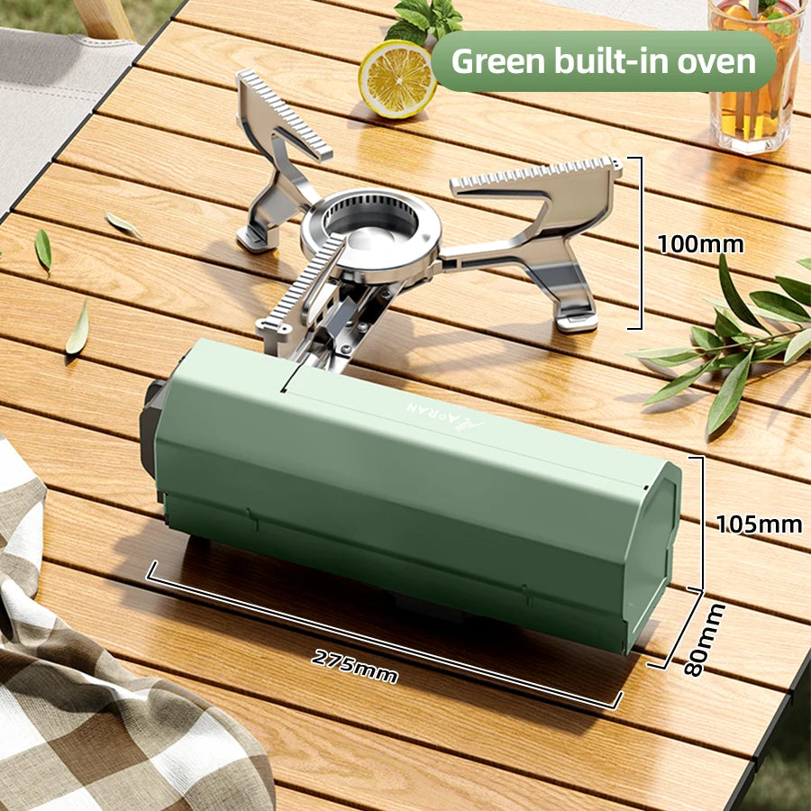 Portable Integrated Camping Gas Stove for Outdoor Cooking & Hiking