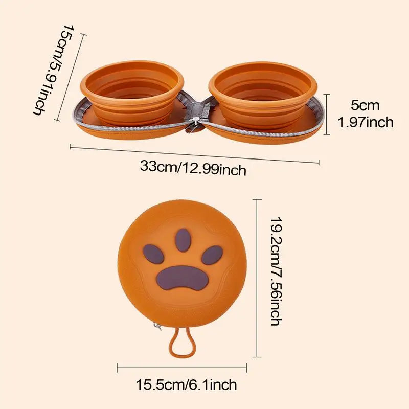 Foldable Non Slip Travel Dog Bowl for Food and Water