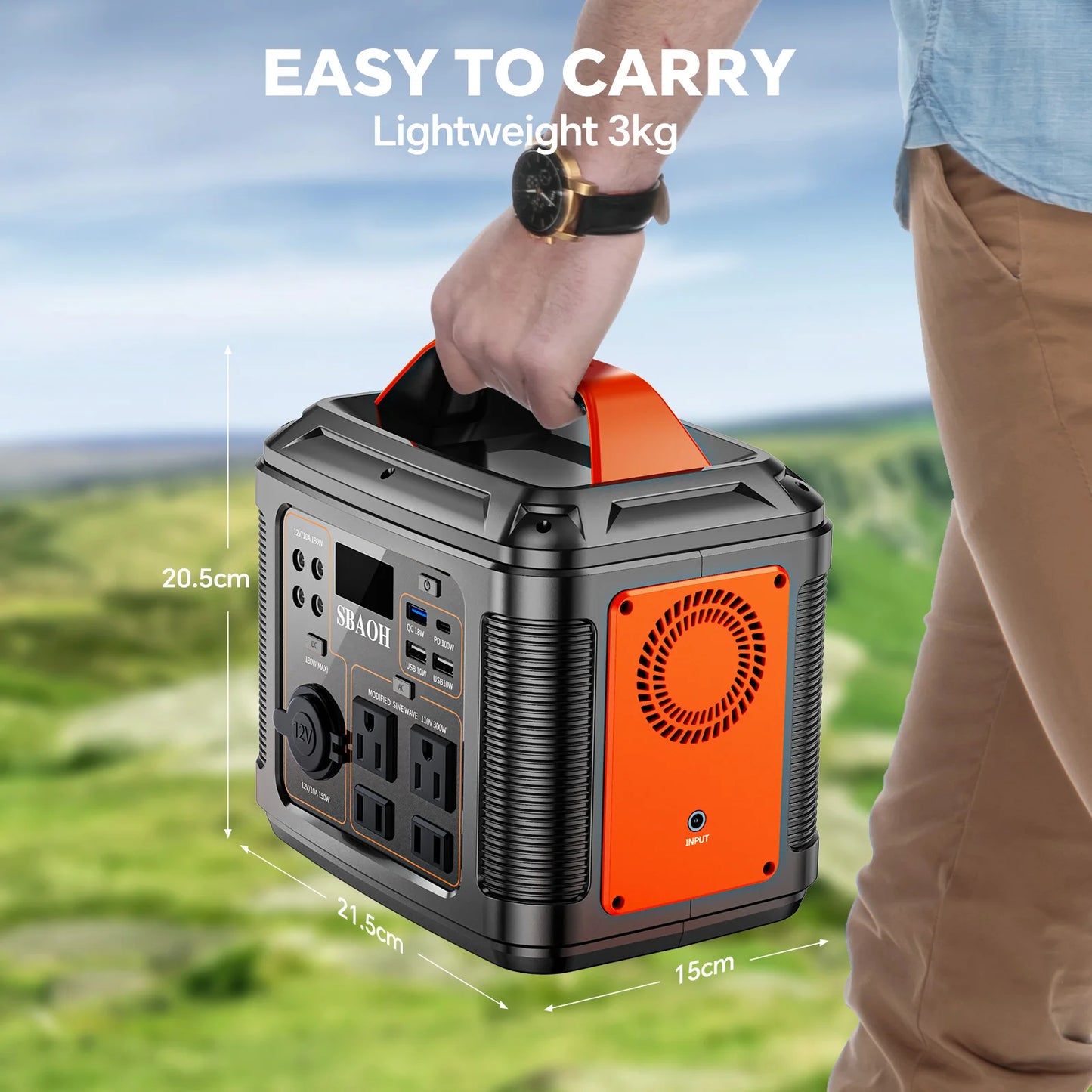 300W Portable Power Station with Solar Panel 296Wh 80000mAh