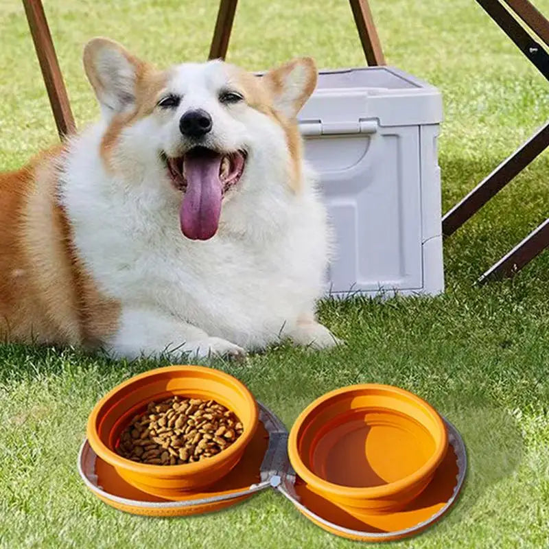 Foldable Non Slip Travel Dog Bowl for Food and Water